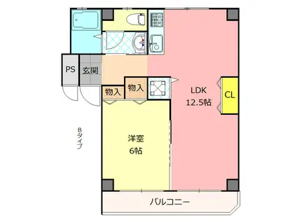 グレースコーポラス(1LDK/4階)の間取り写真