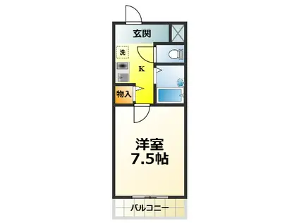 上田マンション(1K/1階)の間取り写真