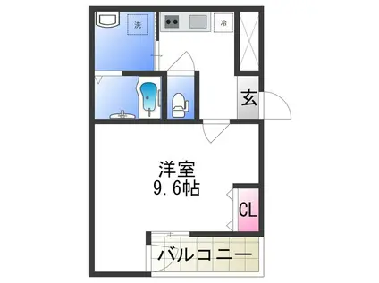フジパレス杉本町駅西VI番館(1K/2階)の間取り写真