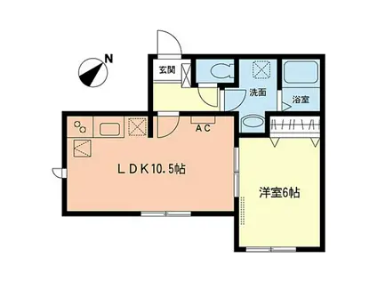 プレアード(1LDK/1階)の間取り写真