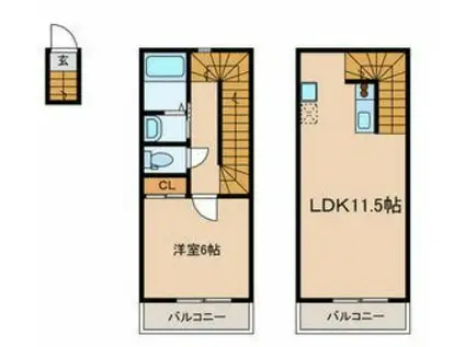 リオン自由が丘(1LDK/2階)の間取り写真