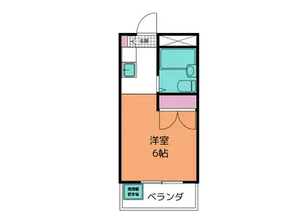 ハニイ枡形(ワンルーム/3階)の間取り写真
