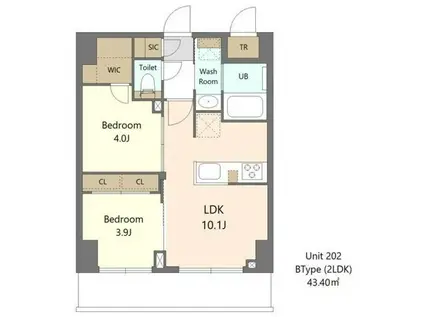 エスレジデンス浅草クラリティ(2LDK/10階)の間取り写真