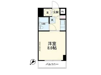 エクシール伊勢佐木(ワンルーム/5階)の間取り写真