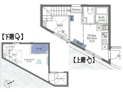 VANTEGIO MEGURO UNO(1LDK/B1階)の間取り写真