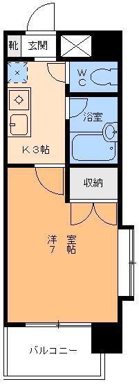 フェニックス南江戸(1K/6階)の間取り写真