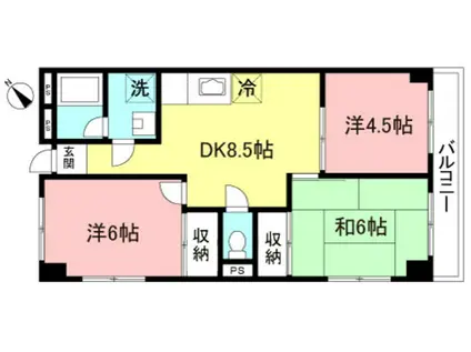 大竹ビル(3DK/2階)の間取り写真