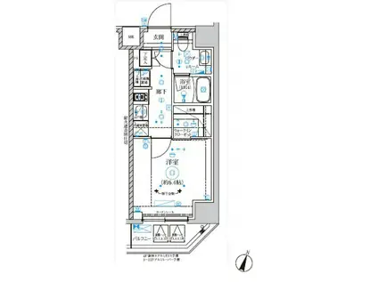 RELUXIA横濱吉野町III(1K/3階)の間取り写真