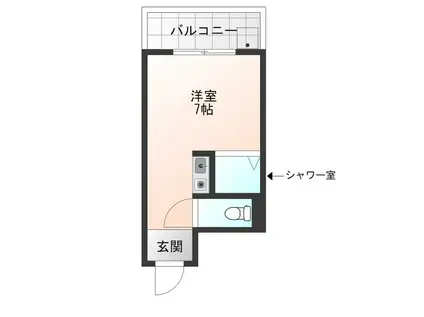 ハイネス岡崎(ワンルーム/8階)の間取り写真