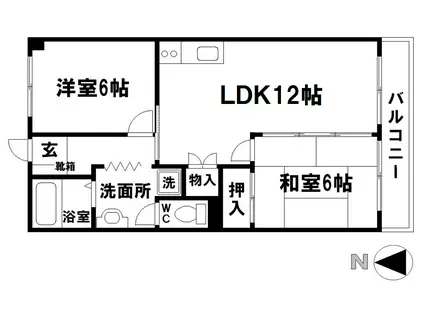 第2山田ビル(2LDK/2階)の間取り写真