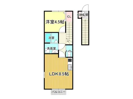 グランメゾン岩沼(1LDK/2階)の間取り写真