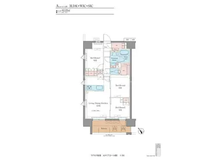 LUXENA船堀(3LDK/8階)の間取り写真