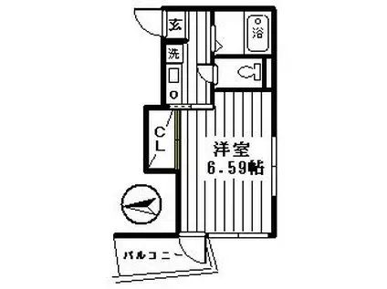 クレバーズハイム練馬(1K/2階)の間取り写真