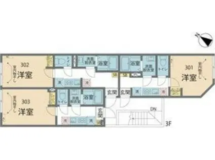 カインドネス小田急相模原IV(1K/1階)の間取り写真