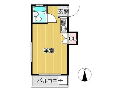 サンハイツイヅミ(ワンルーム/2階)の間取り写真