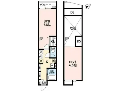 エクセラン馬橋ウエスト(1K/3階)の間取り写真