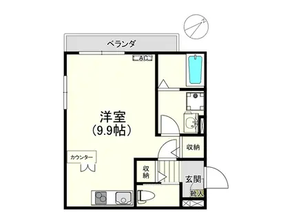 KADO TAMA-PLAZA I(ワンルーム/4階)の間取り写真