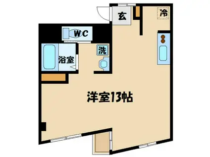 グリーンハイツ木城(ワンルーム/5階)の間取り写真