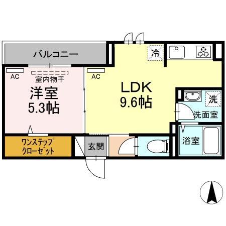 アリビオ(1LDK/3階)の間取り写真