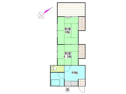 五月荘(2K/1階)の間取り写真