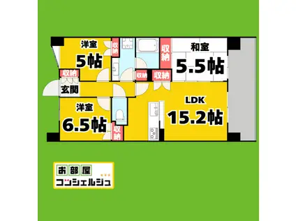 プライムメイツ東別院(3LDK/3階)の間取り写真