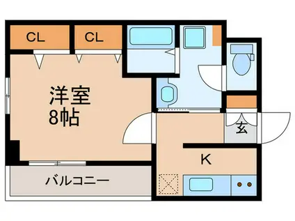 ベルコルティーレ(1K/2階)の間取り写真