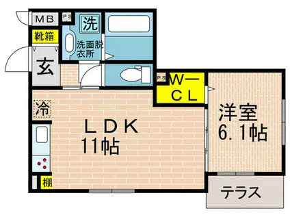 グランクレール兵庫町(1LDK/2階)の間取り写真