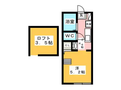 LILY LAGOON(ワンルーム/2階)の間取り写真