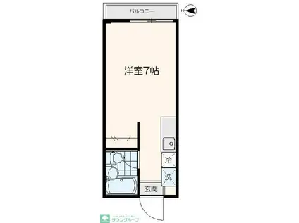 ウィンコーポ北野(ワンルーム/2階)の間取り写真