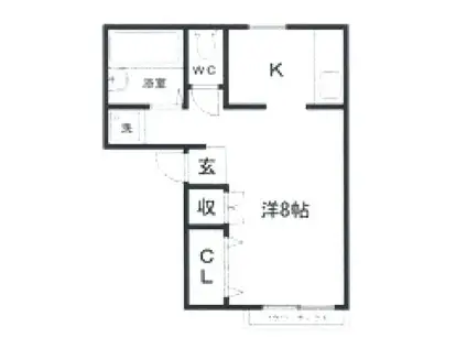 サンライフ松本(1K/2階)の間取り写真