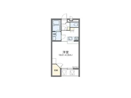 レオパレスミルリーフ(1K/2階)の間取り写真