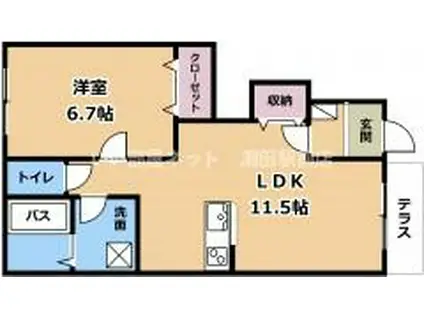 フォレストパレス(1LDK/1階)の間取り写真