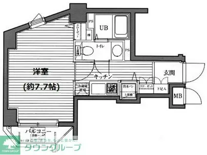 グランド・ガーラ西新宿ウエスト(1K/11階)の間取り写真