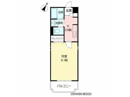 グランピア水上(1K/2階)の間取り写真