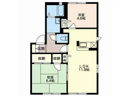 ミレニアムタウン2000 A(2LDK/1階)の間取り写真