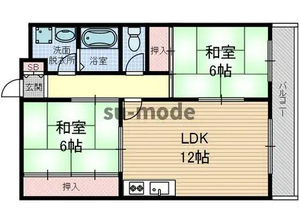 サークハイツ(2LDK/1階)の間取り写真
