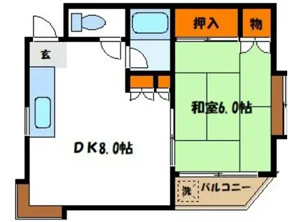 ダイゴーハイム(1DK/1階)の間取り写真