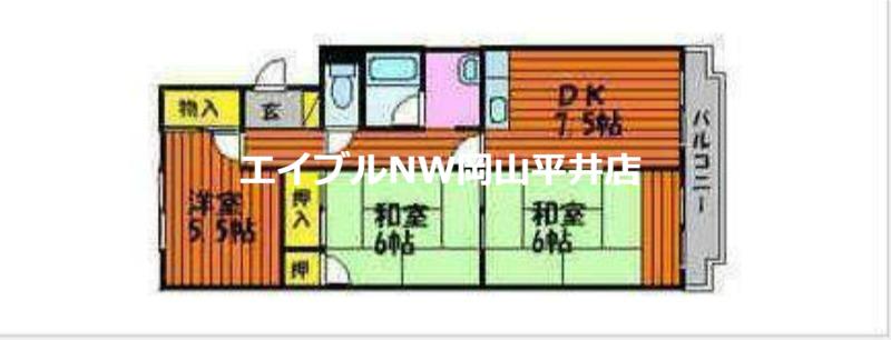 21ハイツ新保(3DK/2階)の間取り写真