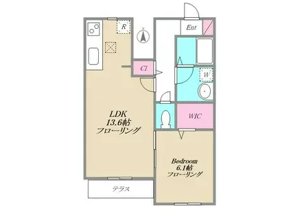 T・S ETERNA(1LDK/1階)の間取り写真