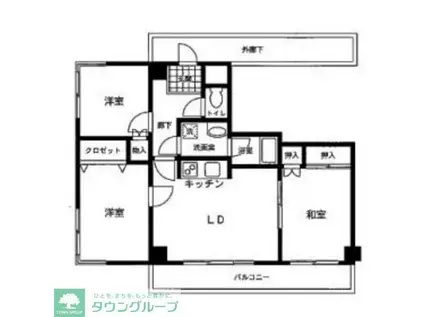 サンスクエアビル(3LDK/6階)の間取り写真