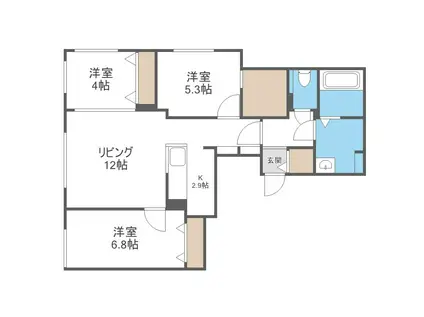 T-STAGE FUSHIM(3LDK/4階)の間取り写真
