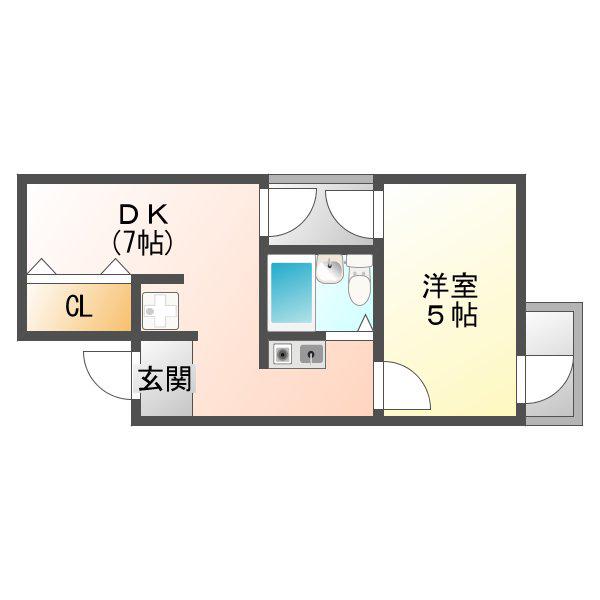 ラ・ペール壱番館(1DK/9階)の間取り写真