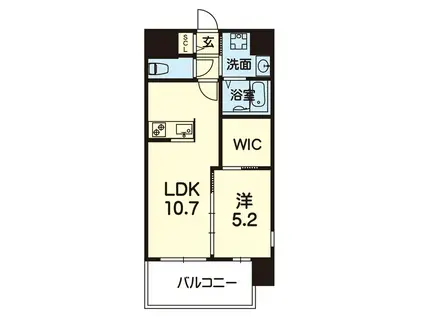 ライズ健軍参道(1LDK/2階)の間取り写真