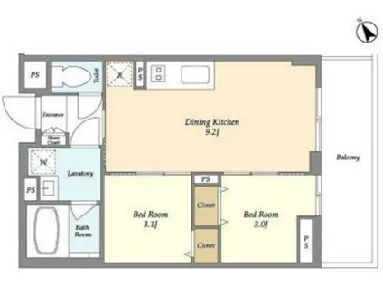 THE GRAND TERRACE WAKABAYASHI(2DK/1階)の間取り写真