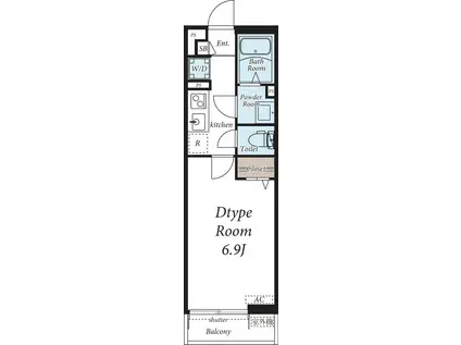グリーンヒルズ(1K/3階)の間取り写真