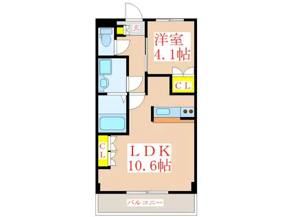 エスペラント・J(1LDK/2階)の間取り写真