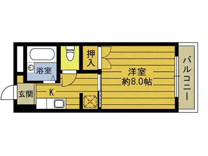 セフィーロス大在(1K/5階)の間取り写真