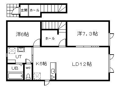 東邦ハウス(2LDK/2階)の間取り写真