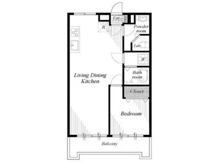 パラスト青葉台(1LDK/5階)の間取り写真