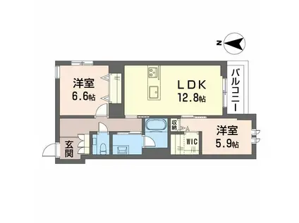 メゾン デュオール(2LDK/2階)の間取り写真